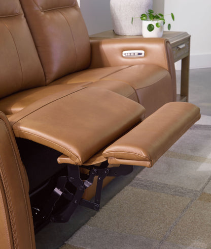 Tryanny - Butterscotch - Power Reclining Sofa With Adj Headrest