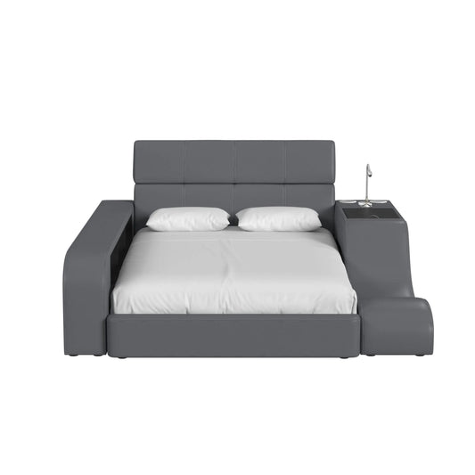 Valari - Full PU Transformer Bed With Electronic Features - Gray