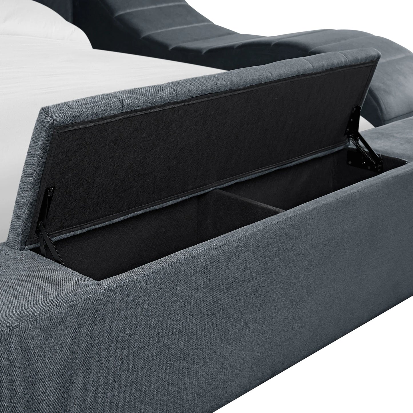 Ottawa - King Upholstered Transformer Bed With Electronic Features - Gray Linen