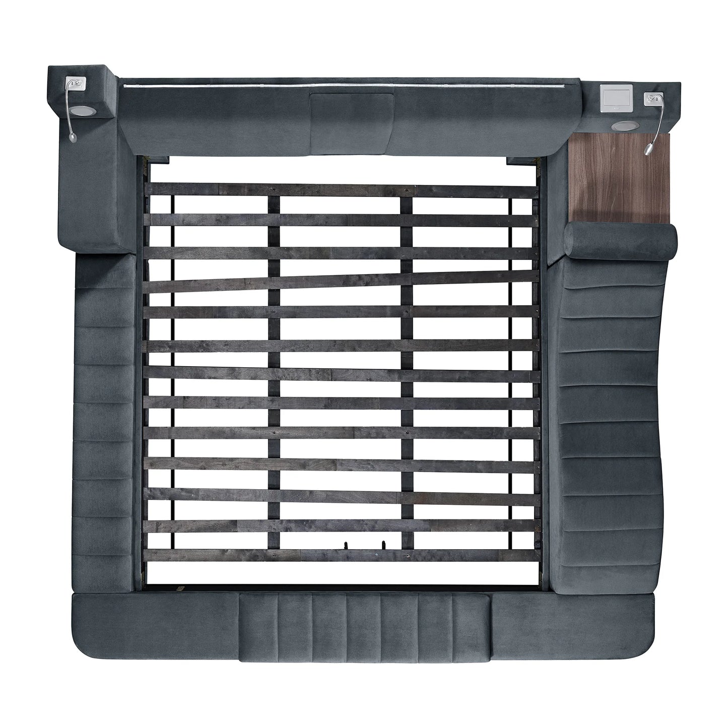 Ottawa - King Upholstered Transformer Bed With Electronic Features - Gray Linen