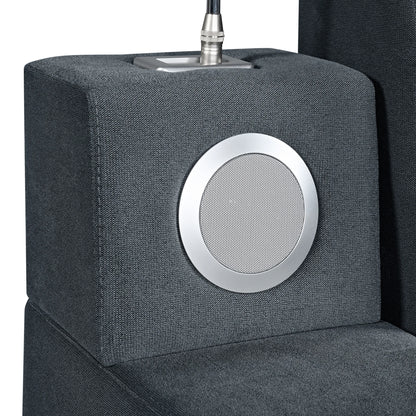 Ottawa - King Upholstered Transformer Bed With Electronic Features - Gray Linen