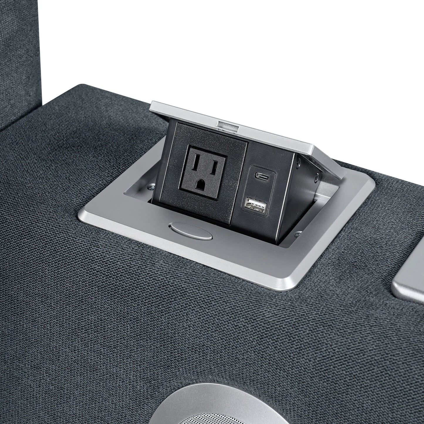 Ottawa - King Upholstered Transformer Bed With Electronic Features - Gray Linen