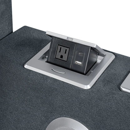 Ottawa - King Upholstered Transformer Bed With Electronic Features - Gray Linen