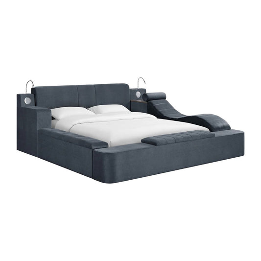 Ottawa - King Upholstered Transformer Bed With Electronic Features - Gray Linen