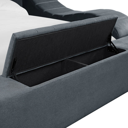 Ottawa - Queen Upholstered Transformer Bed With Electronic Features - Gray Linen