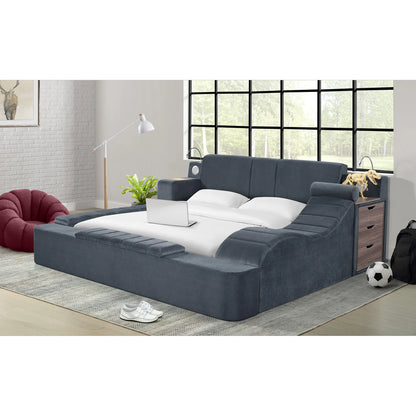 Ottawa - Queen Upholstered Transformer Bed With Electronic Features - Gray Linen