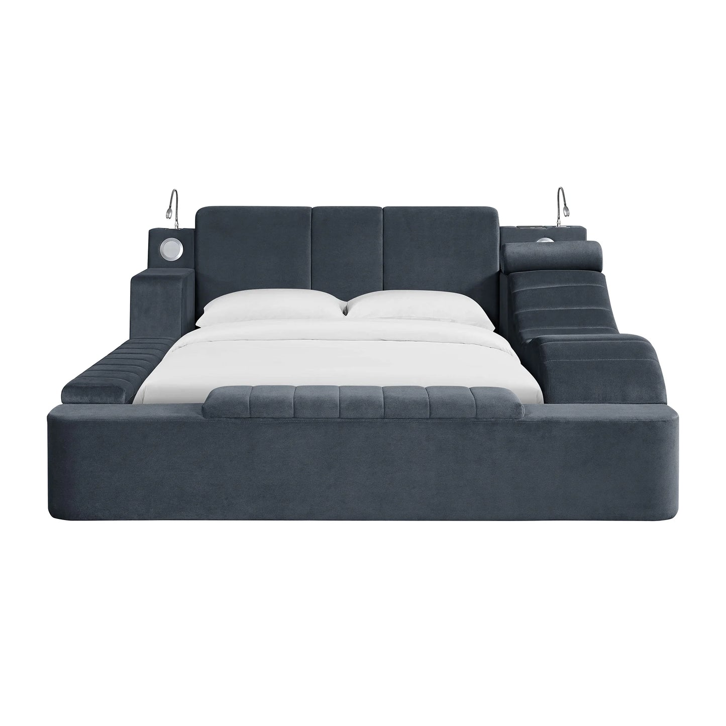 Ottawa - Queen Upholstered Transformer Bed With Electronic Features - Gray Linen