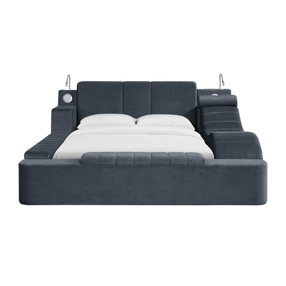 Ottawa - Queen Upholstered Transformer Bed With Electronic Features - Gray Linen
