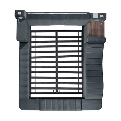 Ottawa - Queen Upholstered Transformer Bed With Electronic Features - Gray Linen