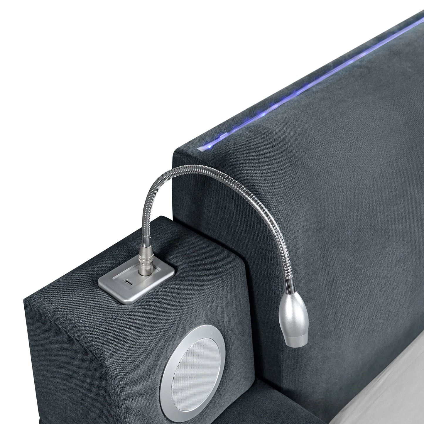 Ottawa - Queen Upholstered Transformer Bed With Electronic Features - Gray Linen