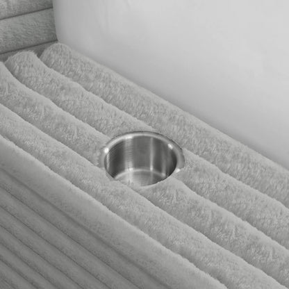 Rosebery - King Upholstered Bed With 2 Pillows - Light Gray Corduroy