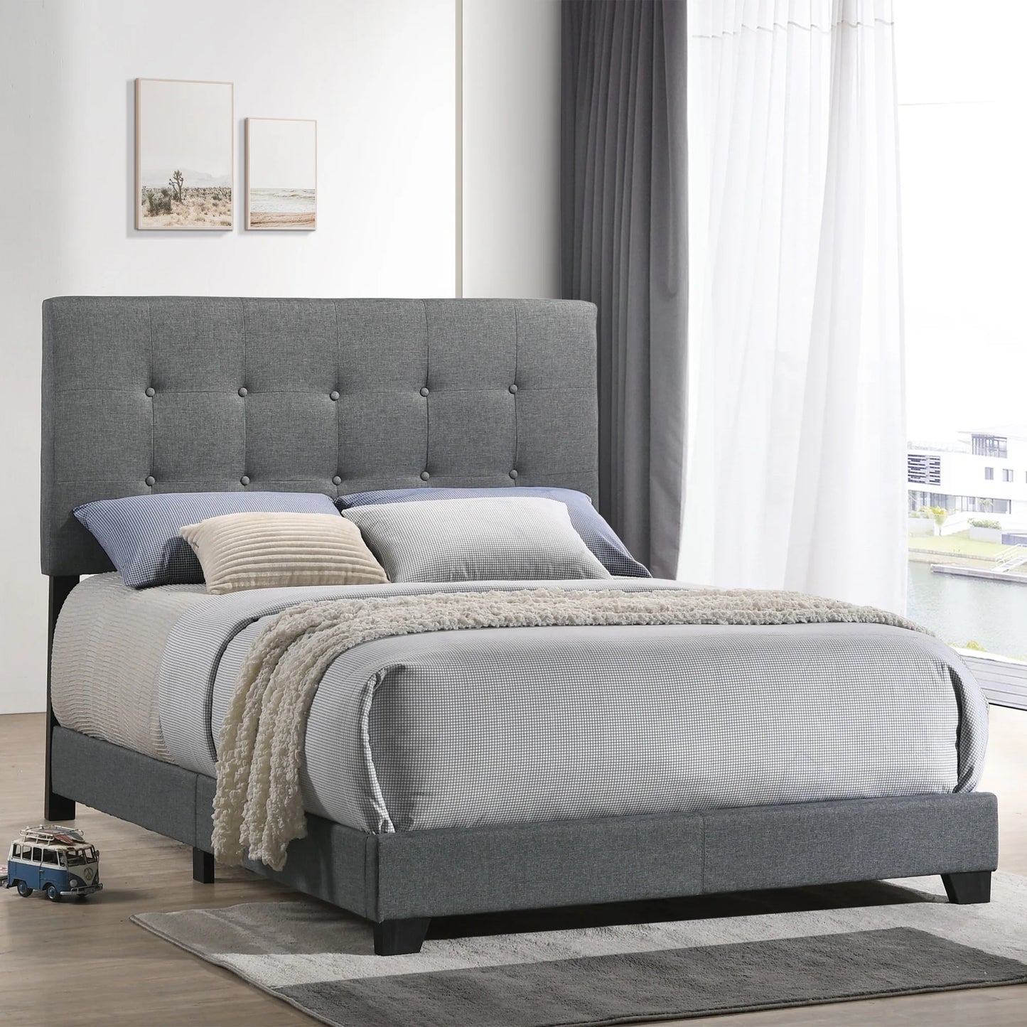 Addyson - Upholstered Full Bed - Gunmetal