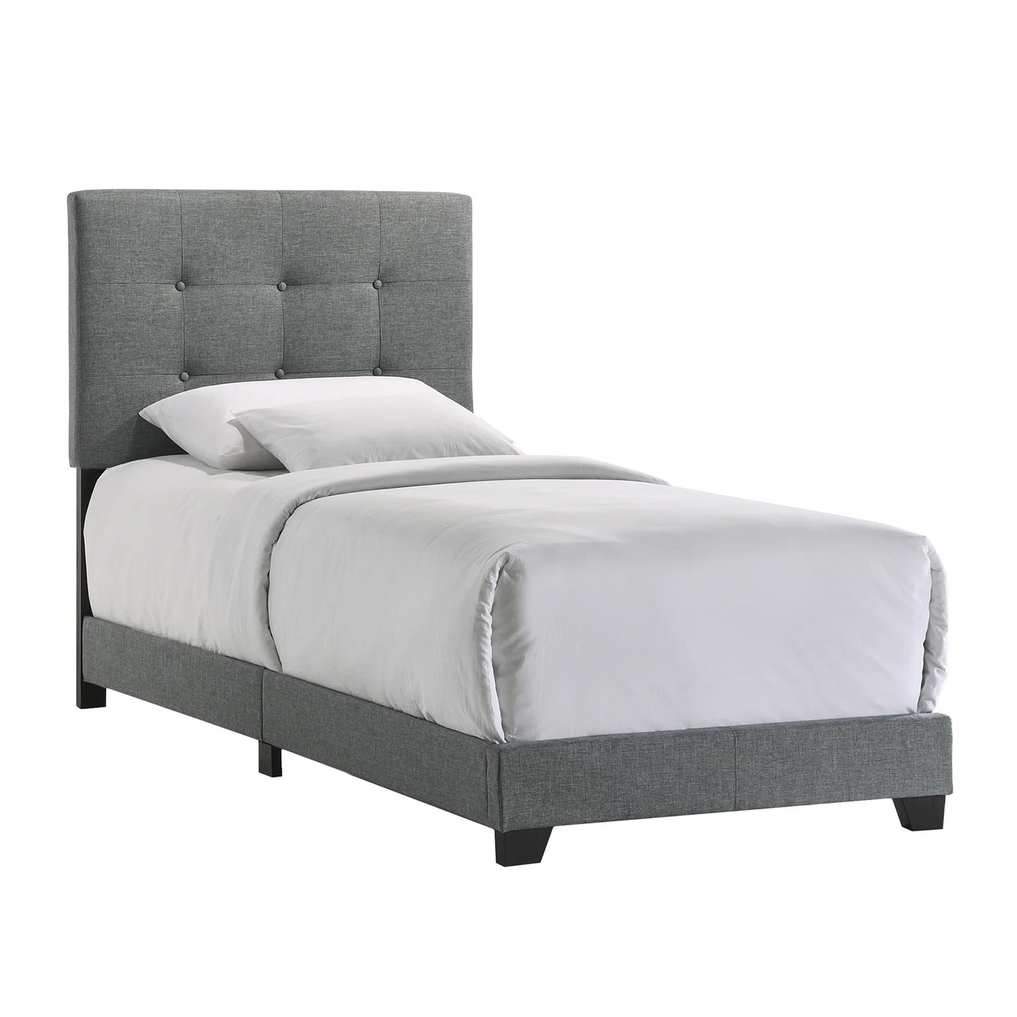Addyson - Upholstered Twin Bed - Gunmetal