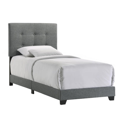 Addyson - Upholstered Twin Bed - Gunmetal