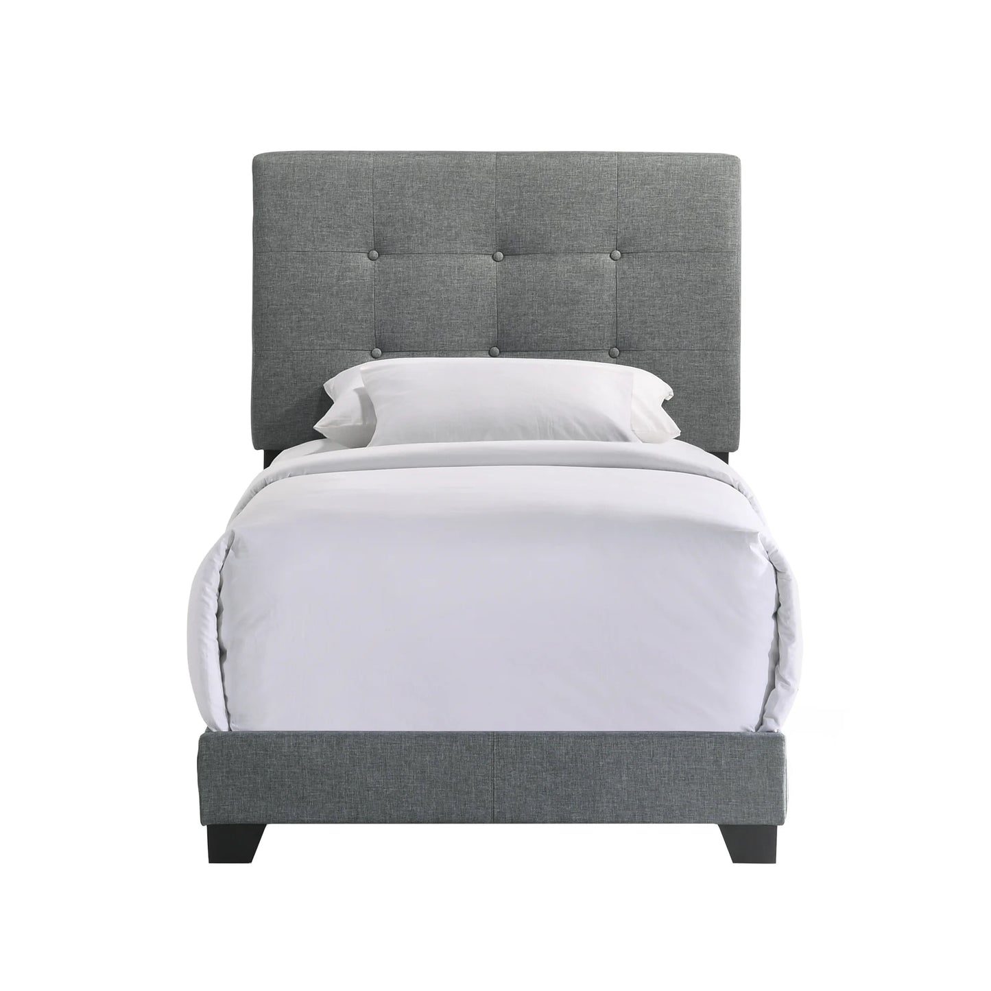 Addyson - Upholstered Twin Bed - Gunmetal