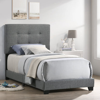 Addyson - Upholstered Twin Bed - Gunmetal