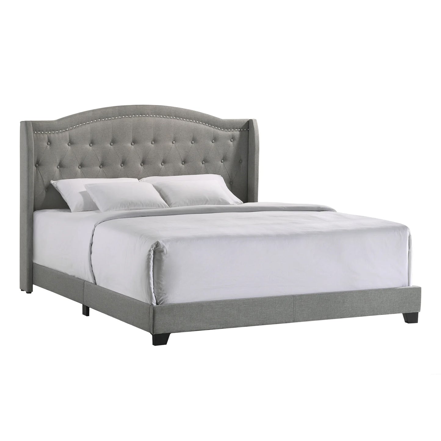 Rhyan - Upholstered King Bed - Smoke Finish