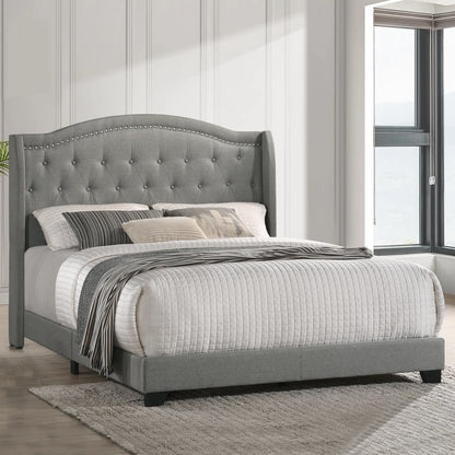 Rhyan - Upholstered Queen Bed - Smoke Finish