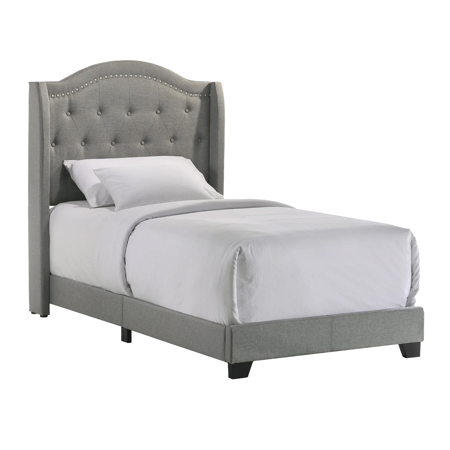 Rhyan - Upholstered Twin Bed - Smoke Finish