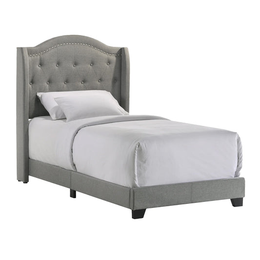 Rhyan - Upholstered Twin Bed - Smoke Finish
