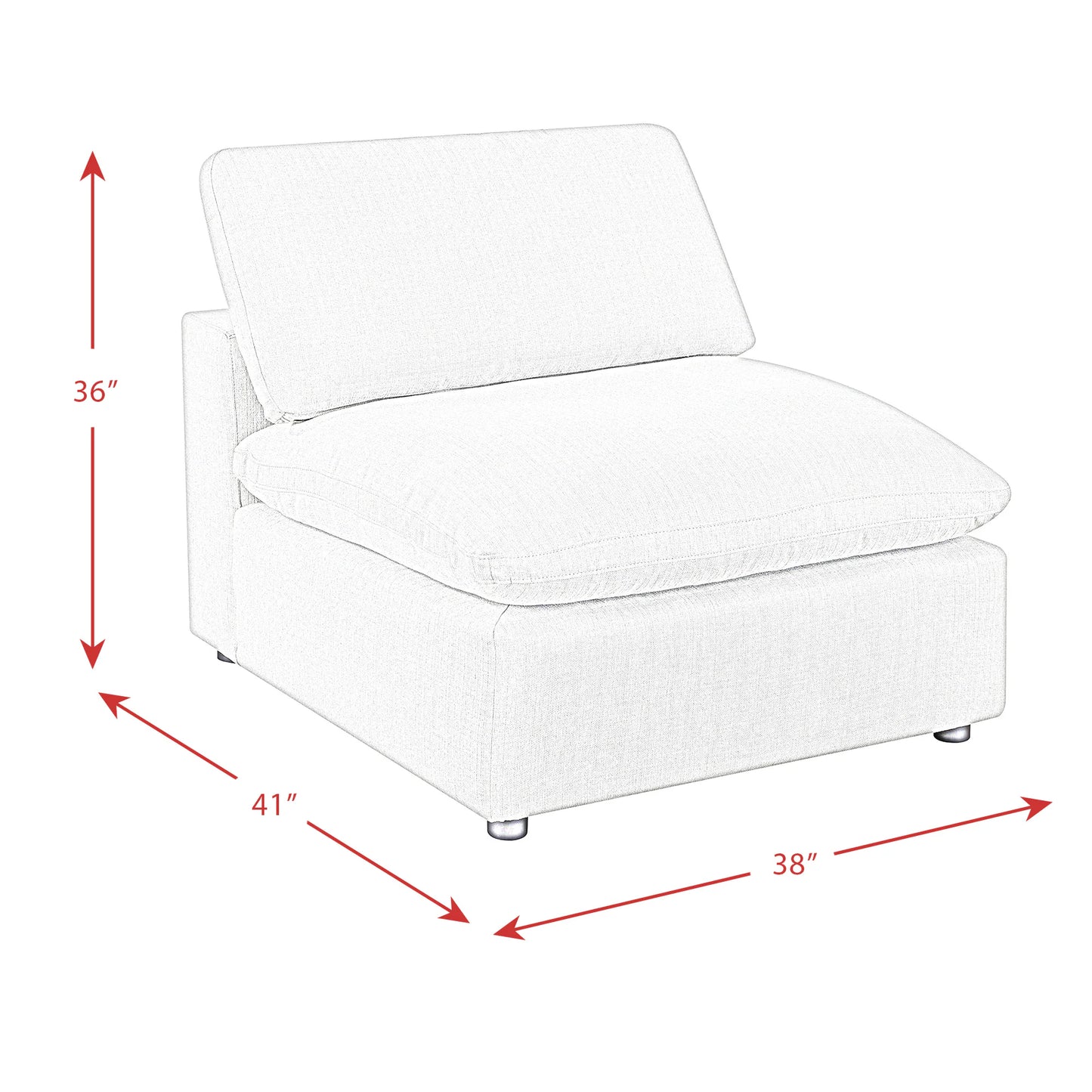 Cloud 9 - Modular 3 Piece Living Room Set - Zaftag Ebony