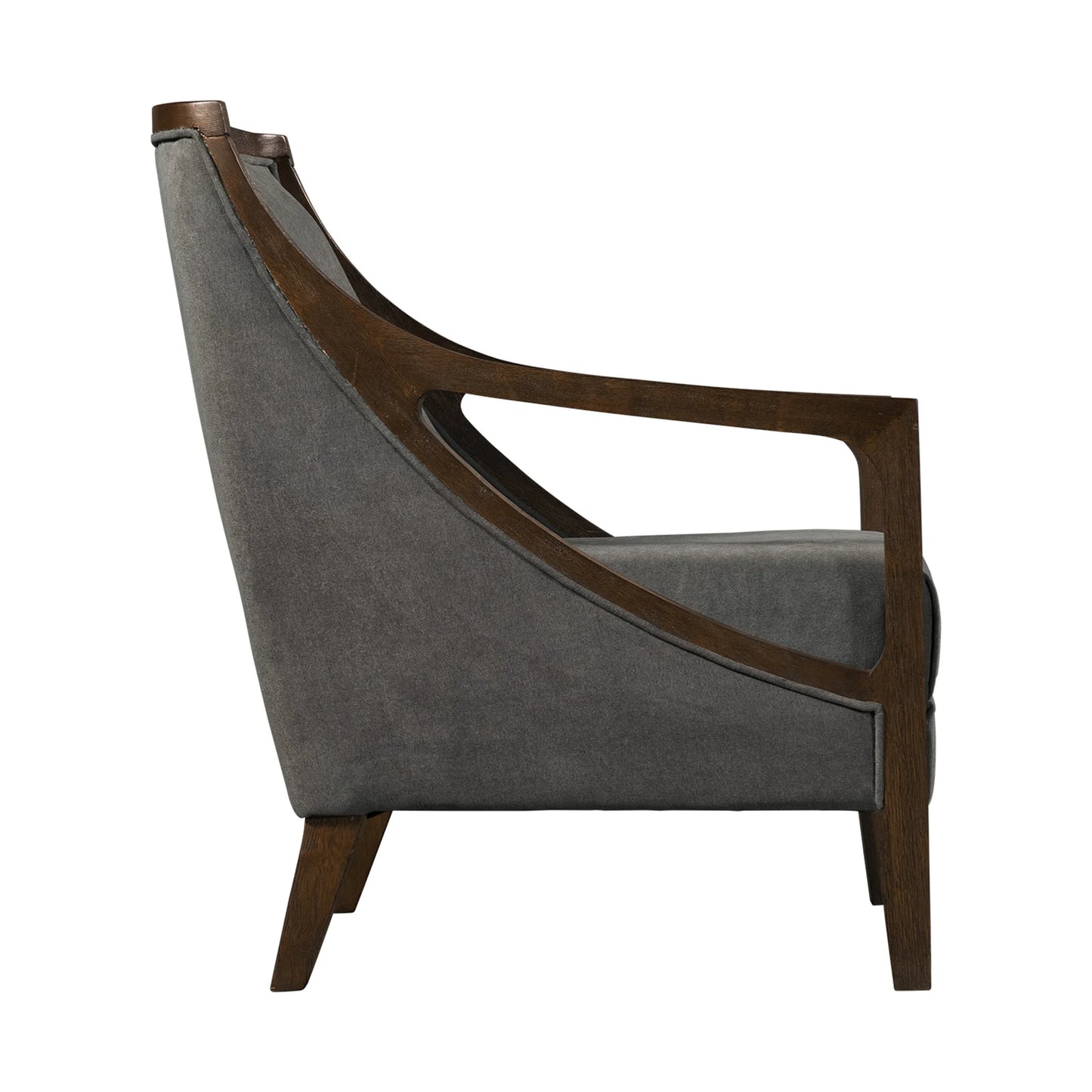 Hopkins - Chair With Brown Arm - Columbia Charcoal
