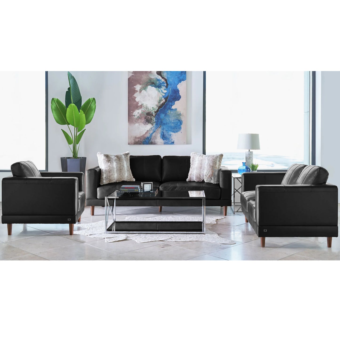 Hampton - Chair - Fiero Black (Top Grain/Pvc)