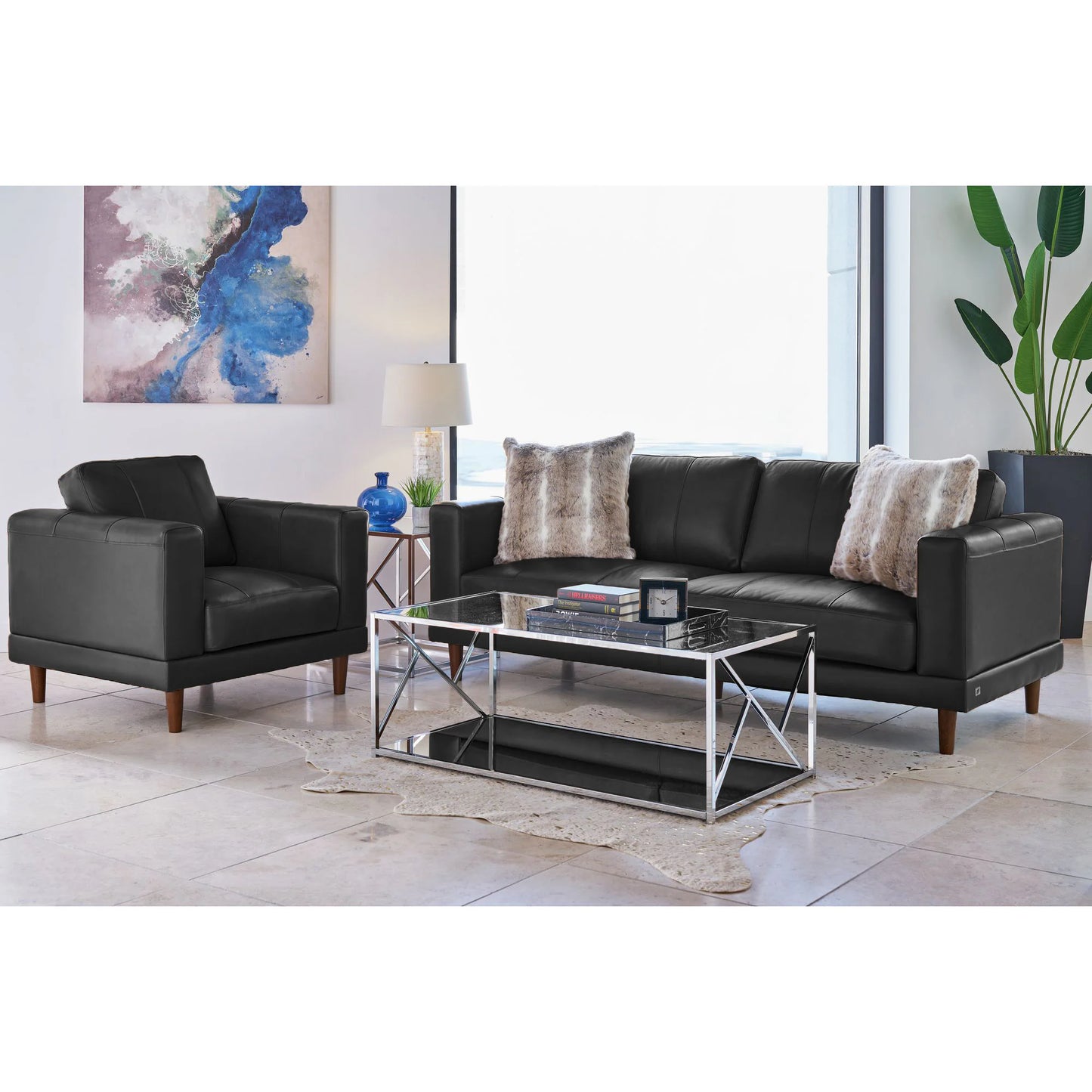 Hampton - Chair - Fiero Charcoal (Top Grain / Pvc)