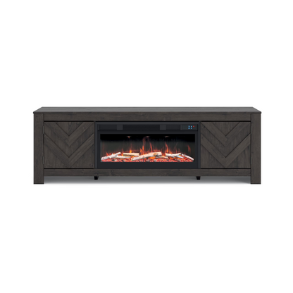 Cayboni - Black - 71" TV Stand With Electric Fireplace