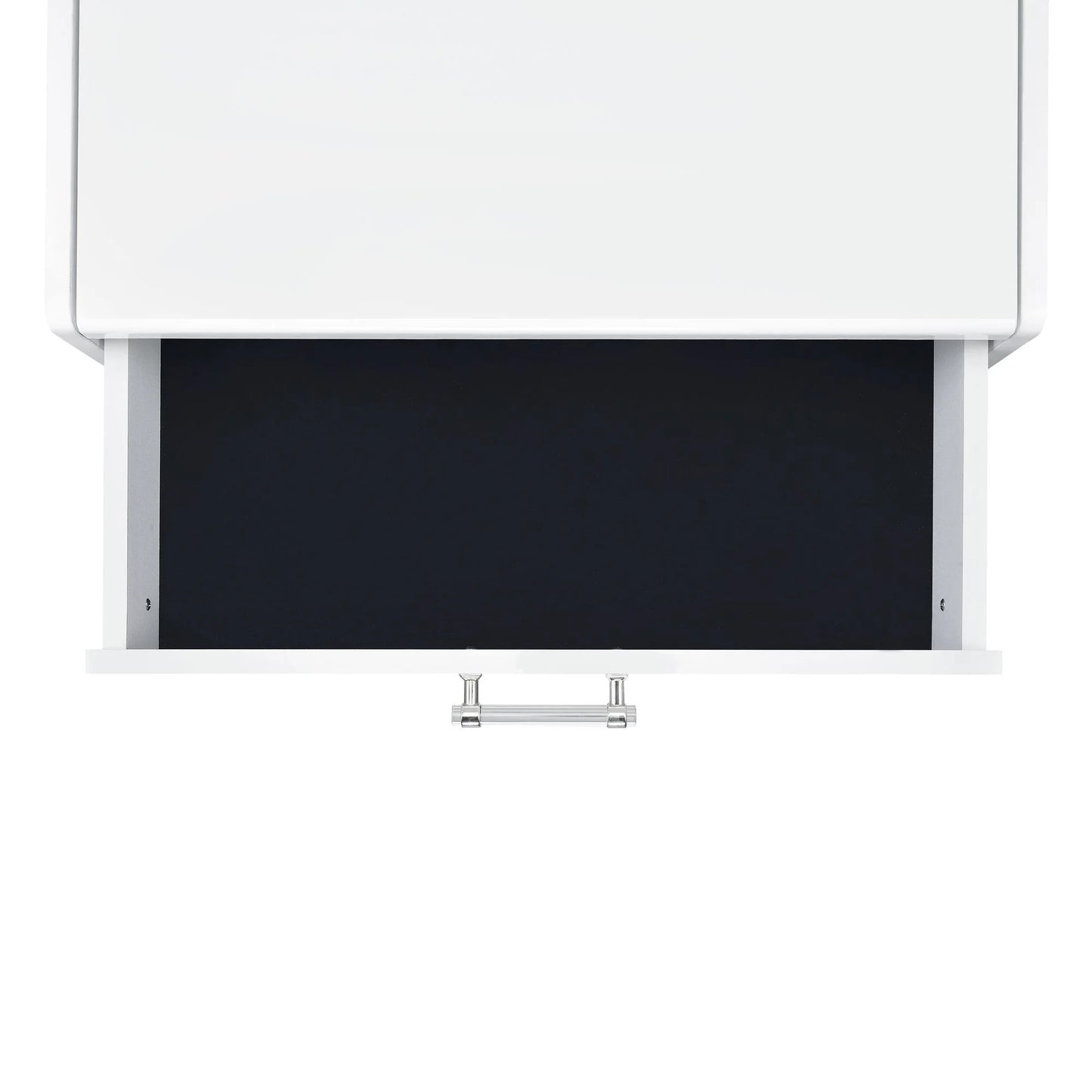 Irvine - Mini Vanity With Stool, LED And USB - Glossy White