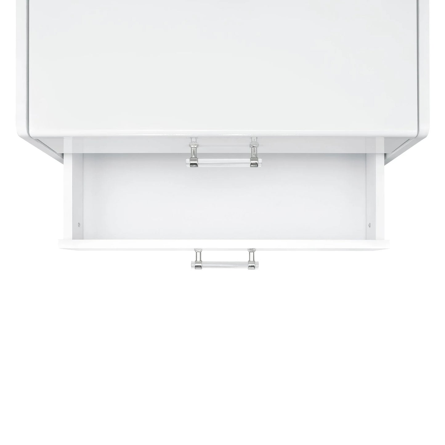 Irvine - Mini Vanity With Stool, LED And USB - Glossy White