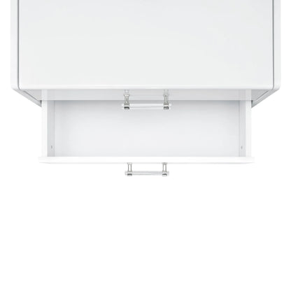 Irvine - Mini Vanity With Stool, LED And USB - Glossy White