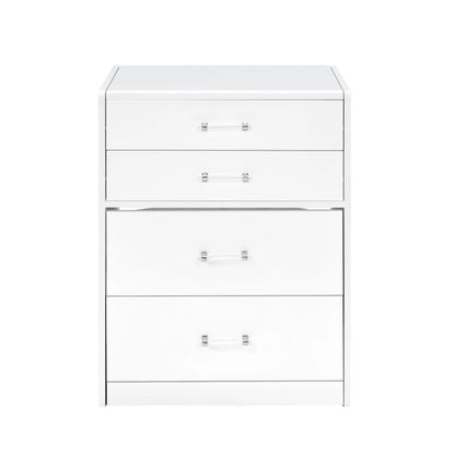 Irvine - Mini Vanity With Stool, LED And USB - Glossy White