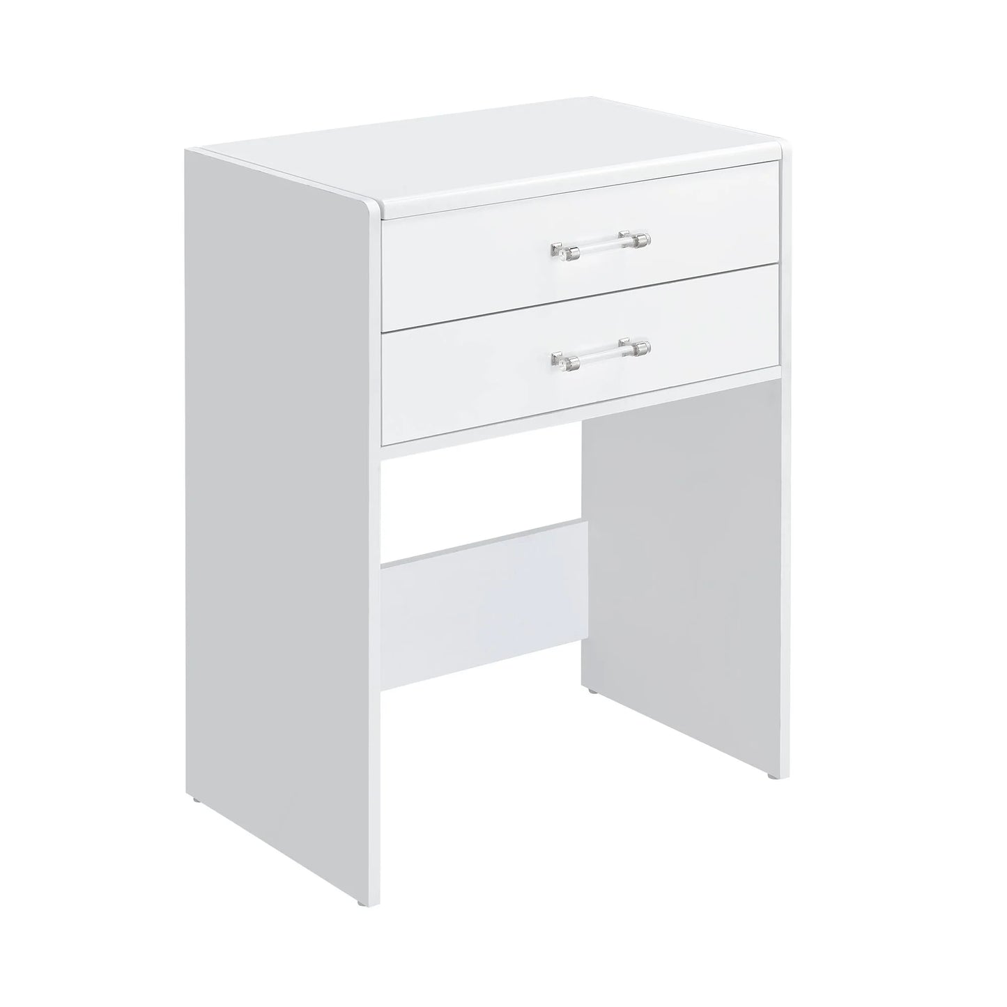 Irvine - Mini Vanity With Stool, LED And USB - Glossy White