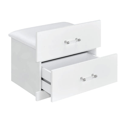 Irvine - Mini Vanity With Stool, LED And USB - Glossy White