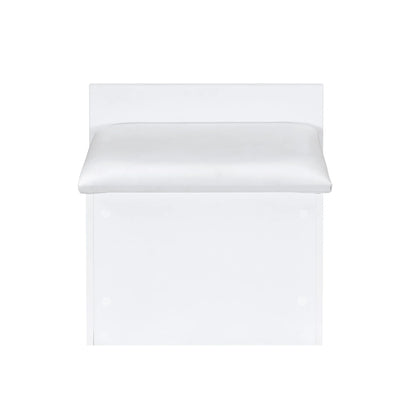 Irvine - Mini Vanity With Stool, LED And USB - Glossy White