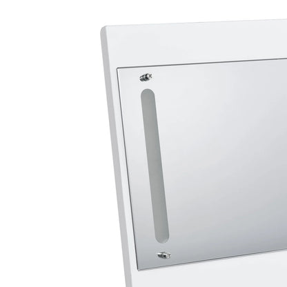 Irvine - Mini Vanity With Stool, LED And USB - Glossy White