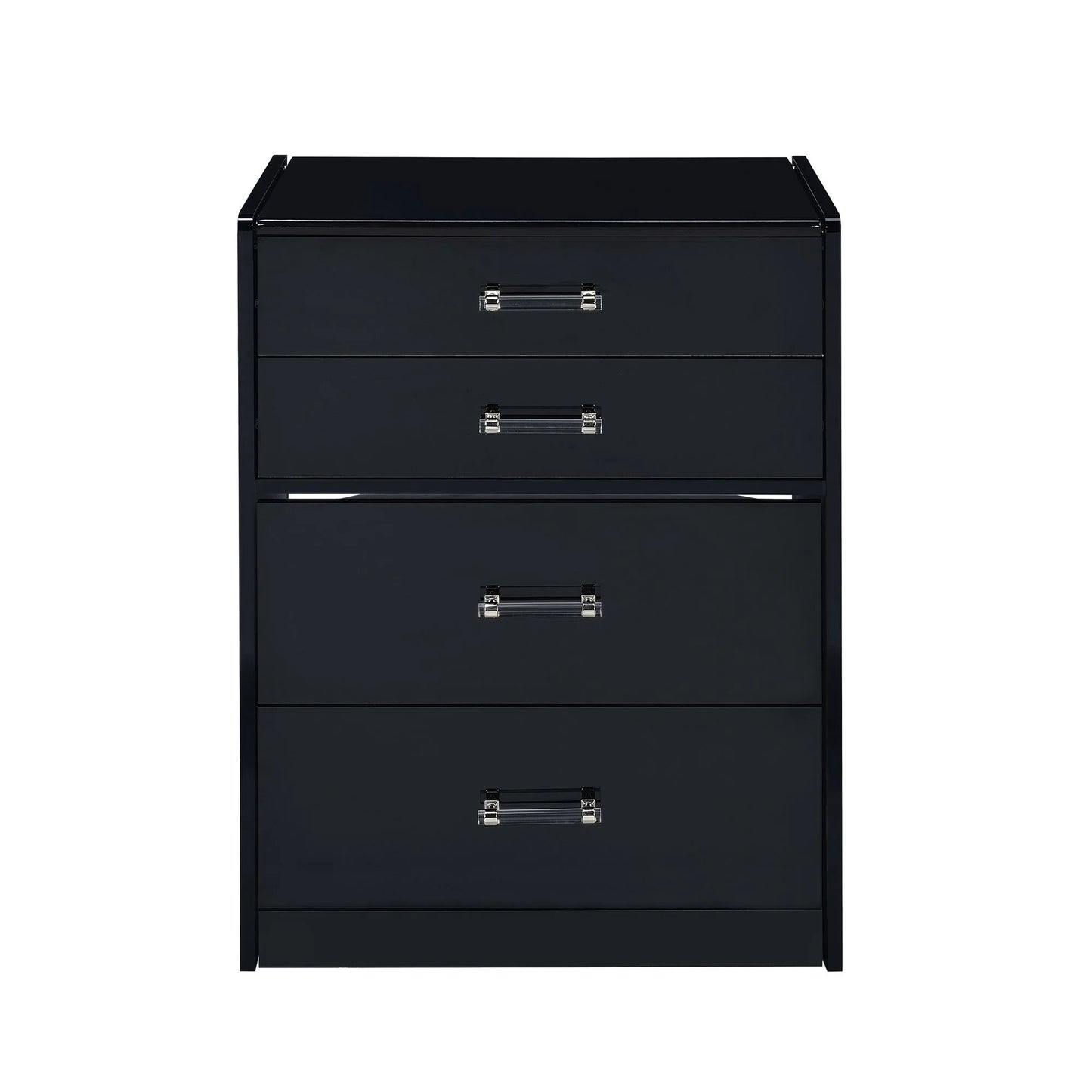 Irvine - Mini Vanity With Stool, LED And USB - Glossy Black