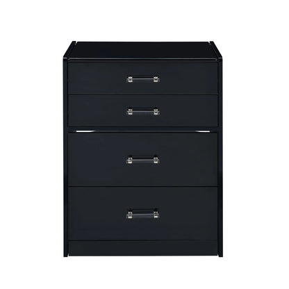 Irvine - Mini Vanity With Stool, LED And USB - Glossy Black