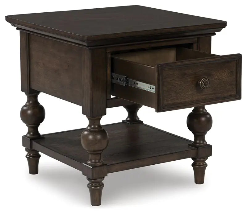 Veramond - Dark Brown - Square End Table 2