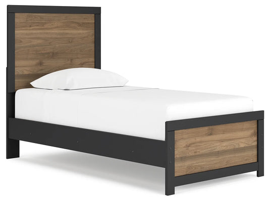 Vertani - Black - Twin Panel Bed