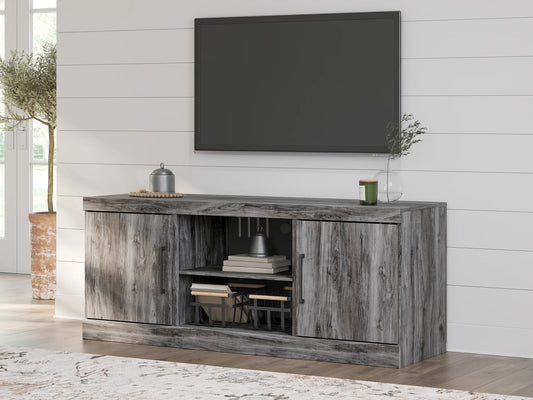 Baystorm - Gray - LG TV Stand With Fireplace Option