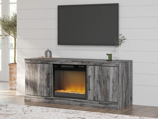 Baystorm - Gray - 64" TV Stand With Electric Fireplace