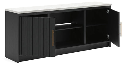 Cadmori - XL TV Stand With Fireplace Option - Black / White