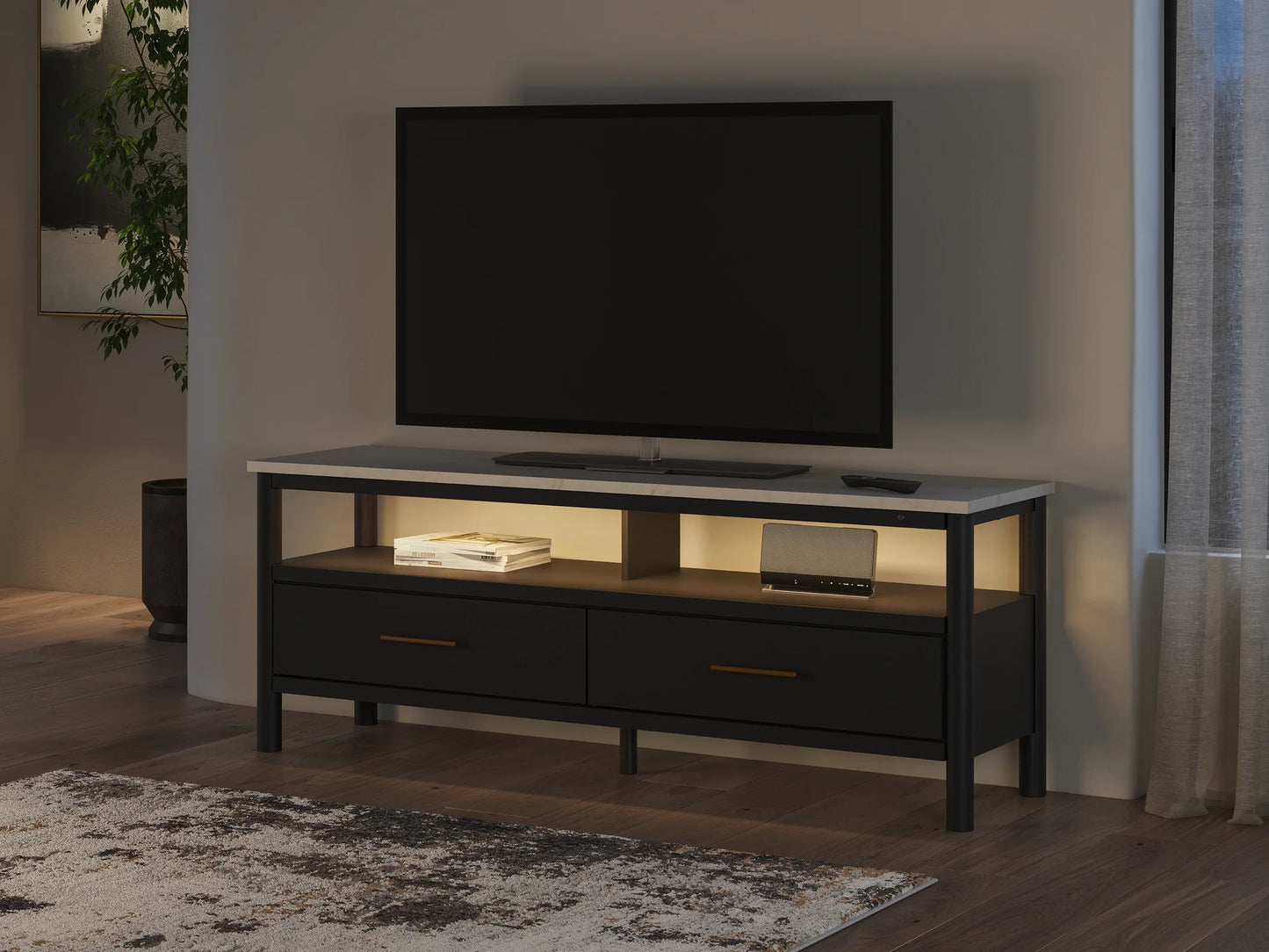 Cadmori - Black / White - Extra Large TV Stand 10
