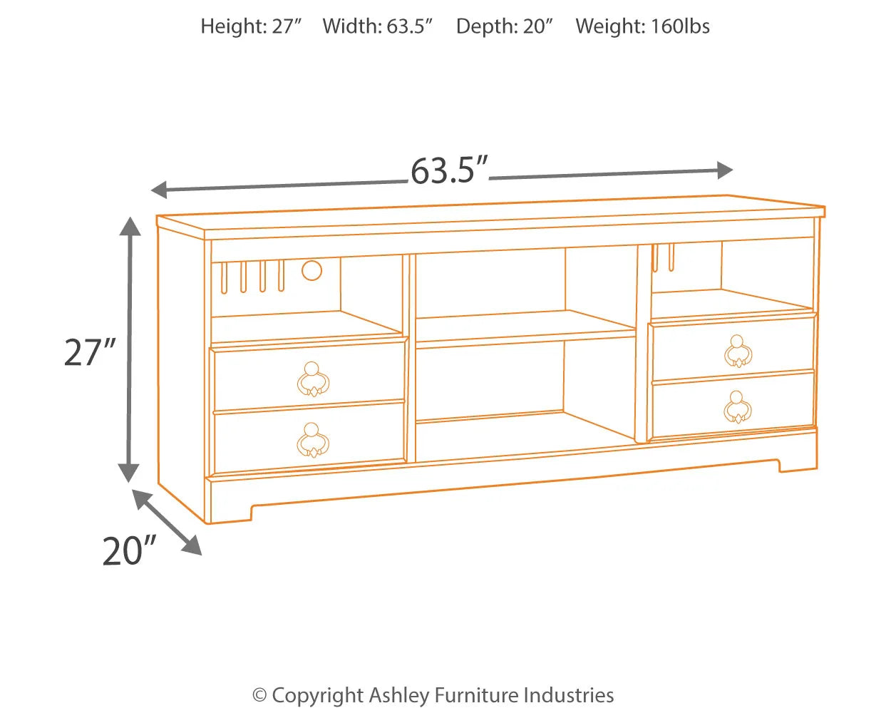 Willowton - Whitewash - 64" TV Stand W/Fireplace Option