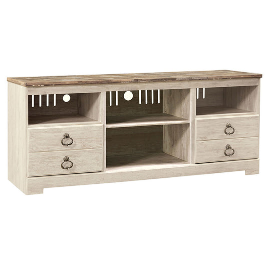 Willowton - Whitewash - 64" TV Stand W/Fireplace Option