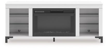 Brollevi - White - TV Stand With Fireplace