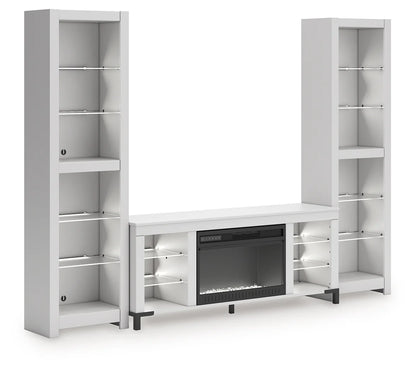 Brollevi - White - 3-Piece Entertainment Center