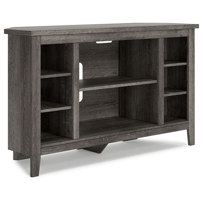 Arlenbry - Gray - Corner TV Stand/Fireplace Opt